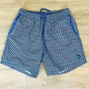 Mr. Swim Blue Geometric Print Swim Shorts